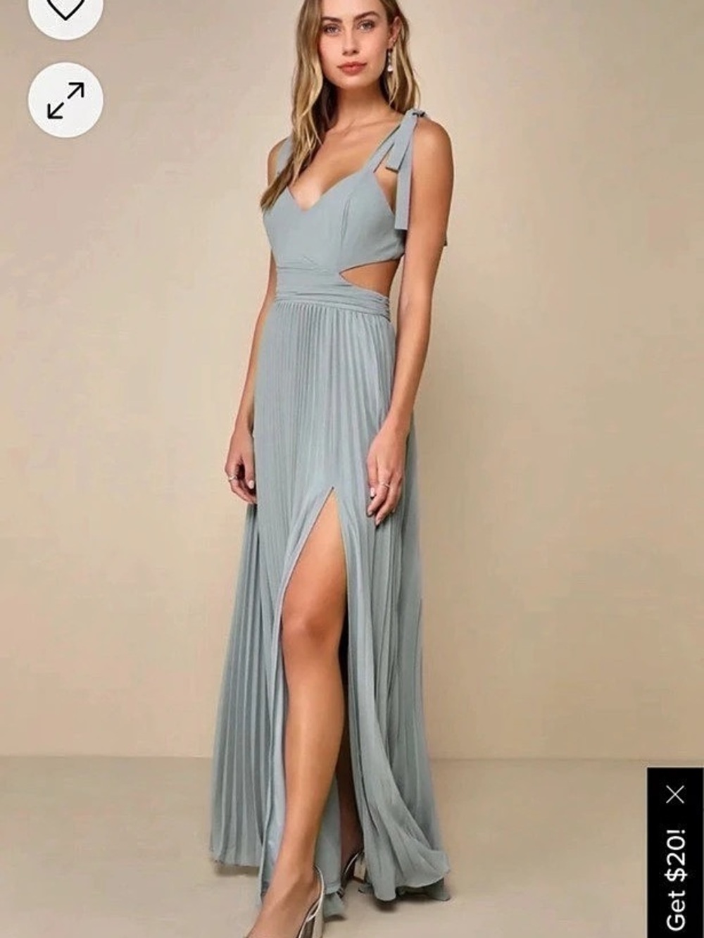Lulus Celebratory Allure Sage Green Pleated Backless Maxi Dress